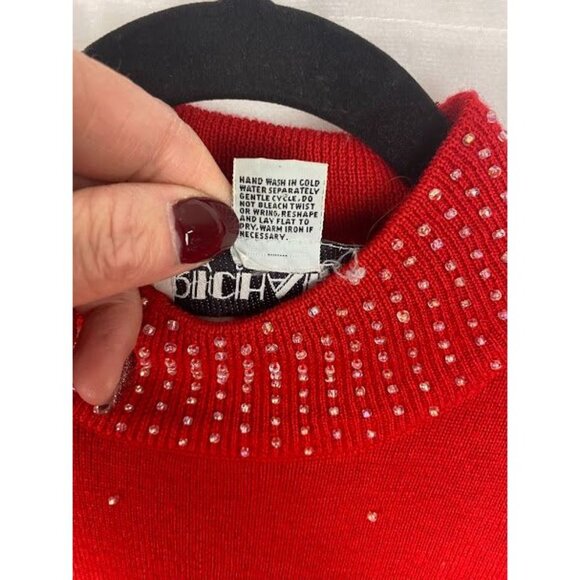 Richard And Company 80's/90's Wool Blend Beaded Sweater Women's Large. - Picture 13 of 13
